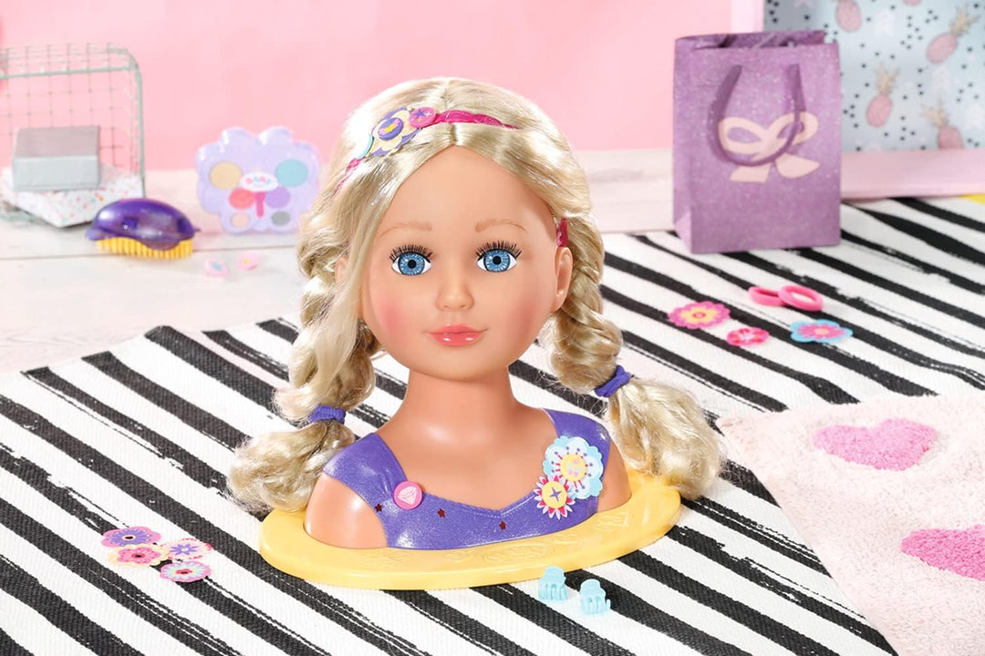 BABY born Zapf Creation 835234 Sister Styling Head-Schminkkopf, Frisierkopf mit hochwertigen Langen