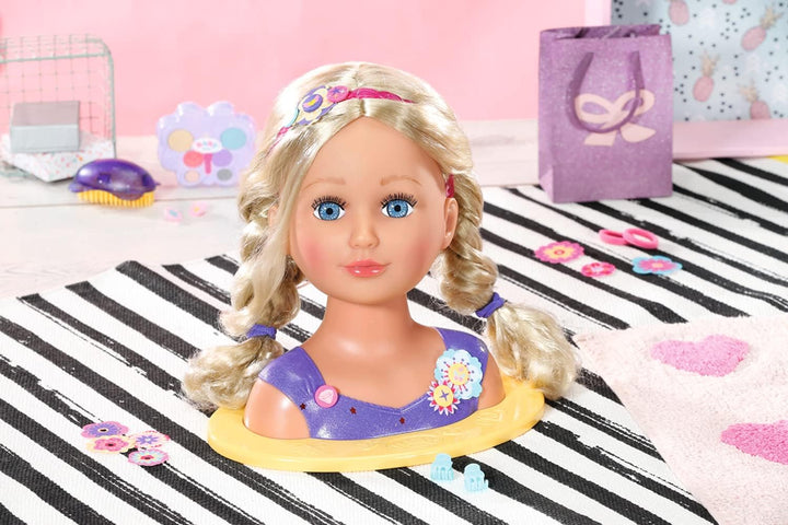 BABY born Zapf Creation 835234 Sister Styling Head-Schminkkopf, Frisierkopf mit hochwertigen Langen