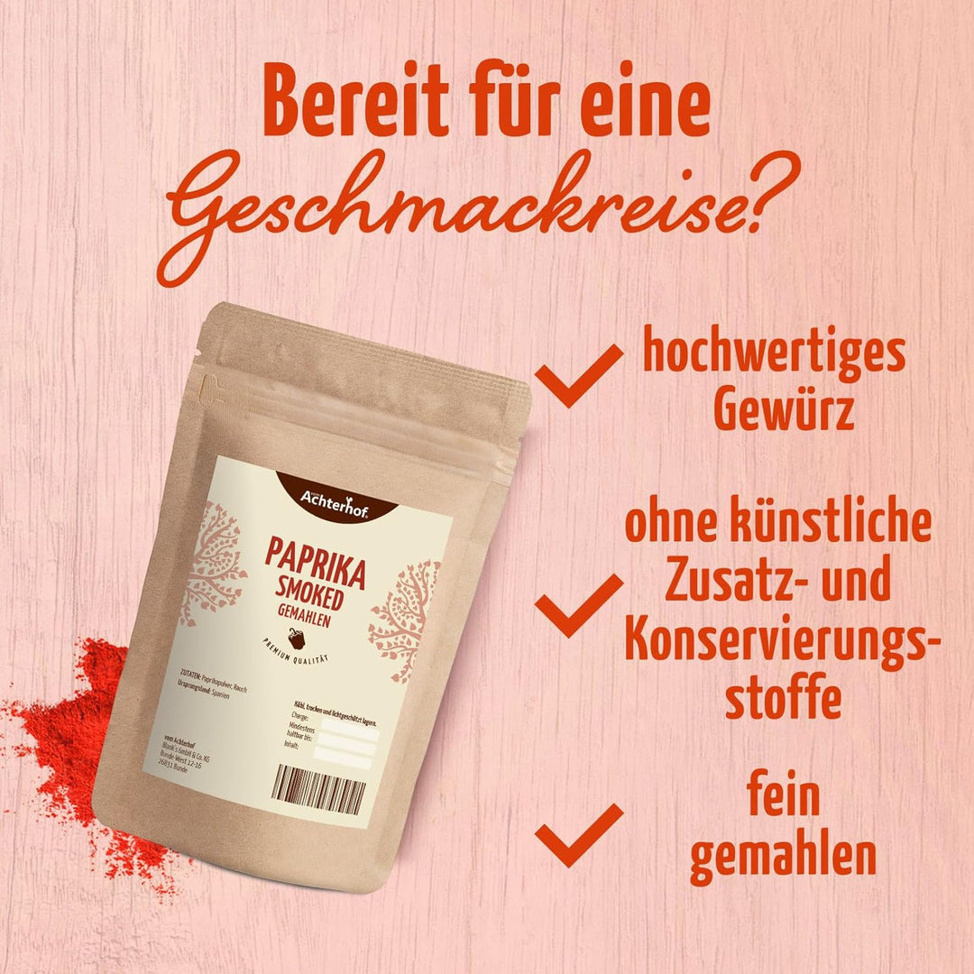 Paprika smoked (1kg) süss geräuchert Paprikapulver original spanisch Pimenton de la Vera vom-Achterh