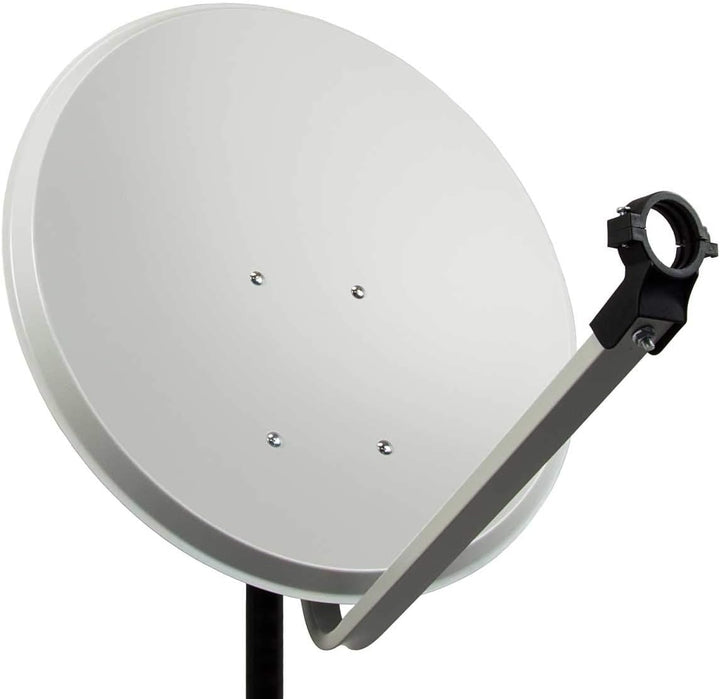 PremiumX Satelliten-Komplettanlage 60cm Antenne Hellgrau Quad LNB bis 4 Teilnehmer 4X DVB-S2 SAT TV