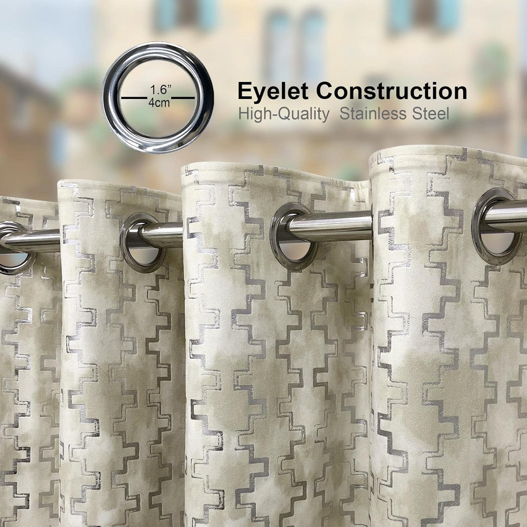 always4u 100% Blickdicht Vorhang Elegante Gardinen mit Muster Verdunkelung Schallschutz Thermogardin