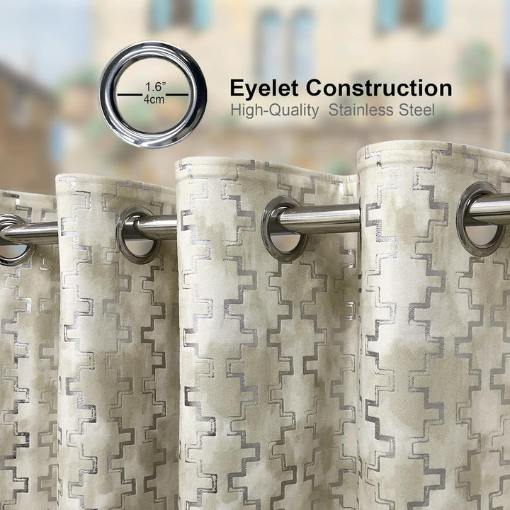 always4u 100% Blickdicht Vorhang Elegante Gardinen mit Muster Verdunkelung Schallschutz Thermogardin