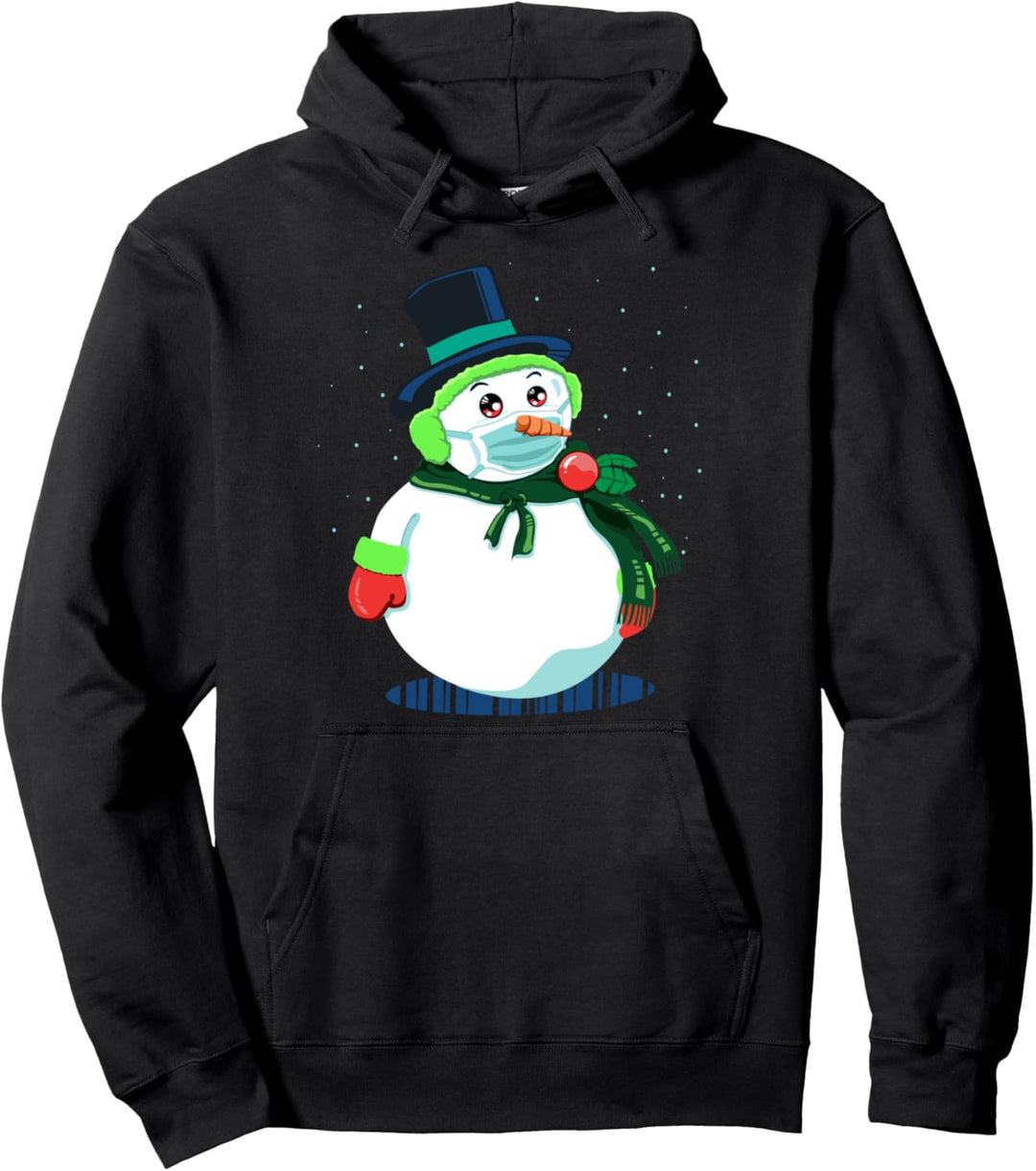 Weihnachten Schneemann Santa Claus Mütze Und Maske Pullover Hoodie