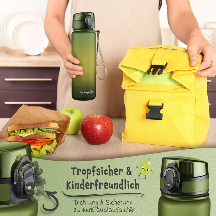 My Vesperbox - Mini Lite Set – Bento Box &amp; Trinkflasche 500ml – Lunchbox mit variablen Fächern – Bro