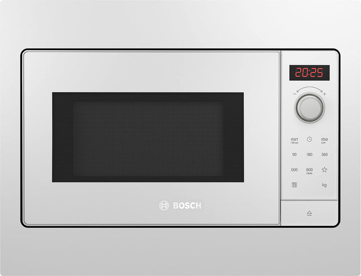 Bosch BFL523MW3 Serie 2 Einbau-Mikrowelle, 38 x 50 cm, 800 W, Drehteller 27 cm, Türanschlag Links, A