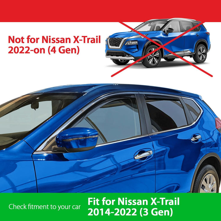 Goodyear Windabweiser für Nissan X-Trail 2014-2021 Autofenster Regenschutz, Regenabweiser, Integrier