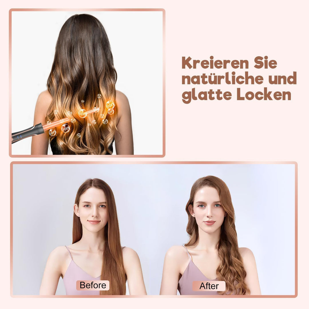 5-in-1 Lockenstab-Set - Wellenlockenstab - Geeignet für alle Haartypen, Keramikmaterial, schnelles A