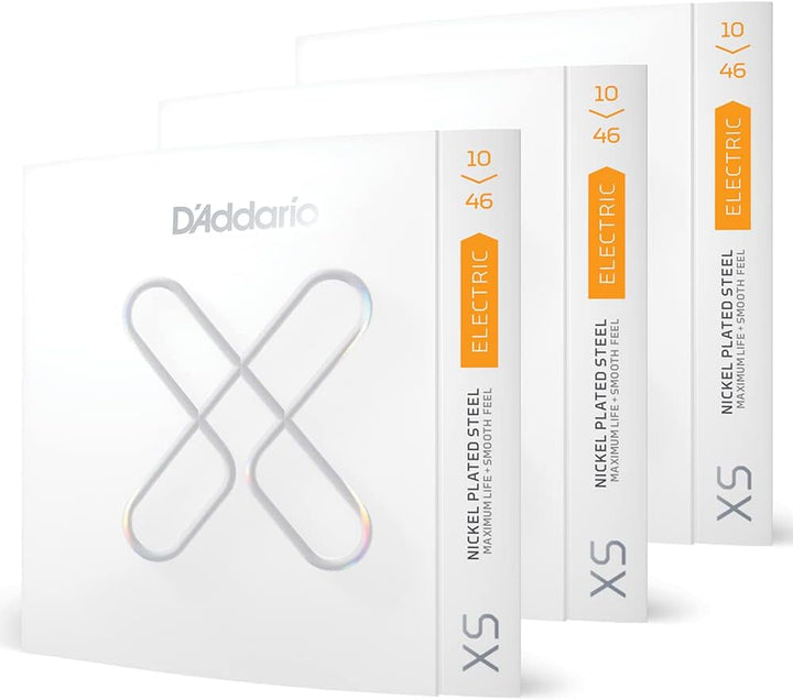 D'Addario Gitarrensaiten – XS vernickelte E-Gitarrensaiten – XSE1046-3P – maximale Lebensdauer mit g