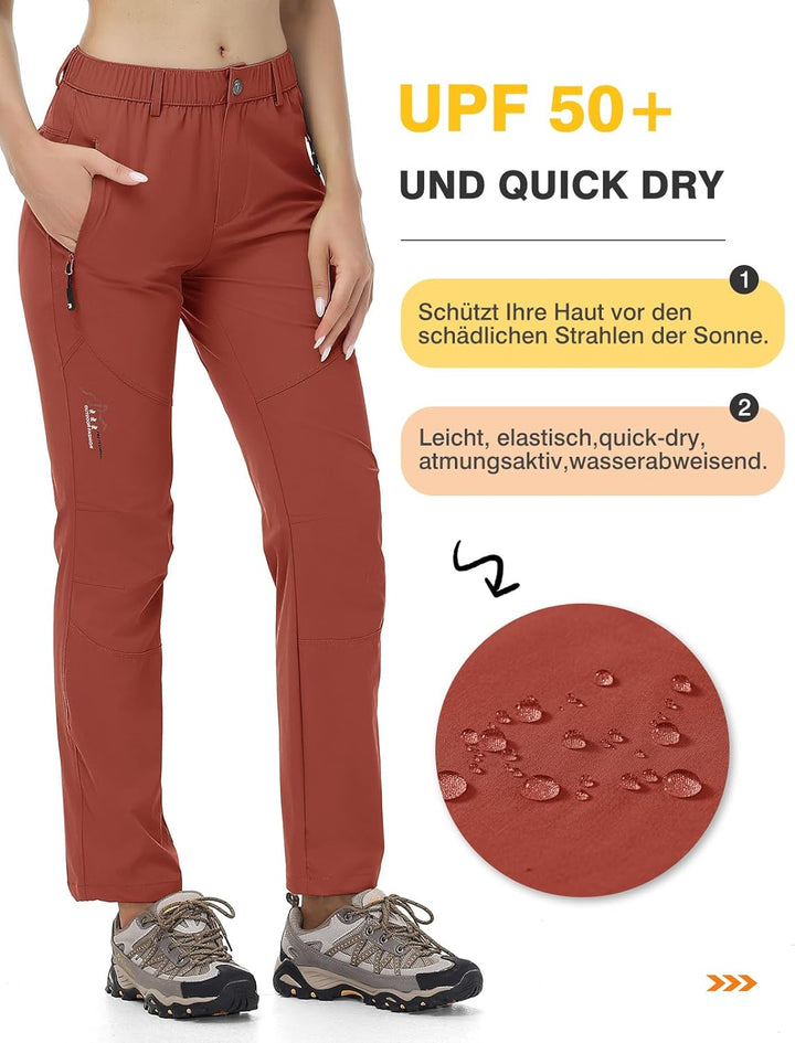 donhobo Damen Outdoor Wanderhose Quick Dry Campinghose Ultraleichter Verschleissfester UV-Schutz Atm