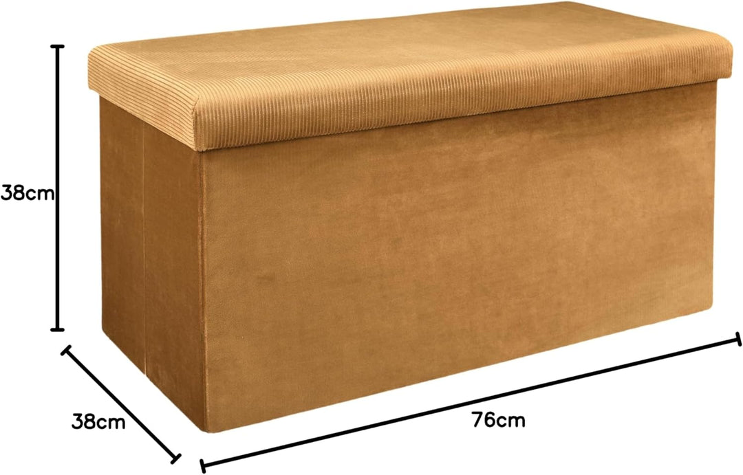 THE HOME DECO FACTORY HD6817 BANCO-PUF PLEGABLE Amarillo, Polyester, gelb, 77 x 38 x 38, Gelb