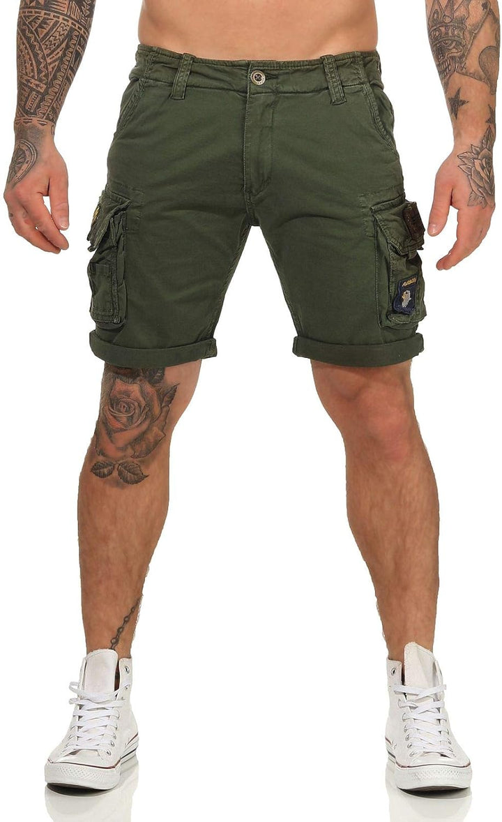 ALPHA INDUSTRIES Herren Cargos Crew Short Patch Short für Herren 33 Dark Olive, 33 Dark Olive