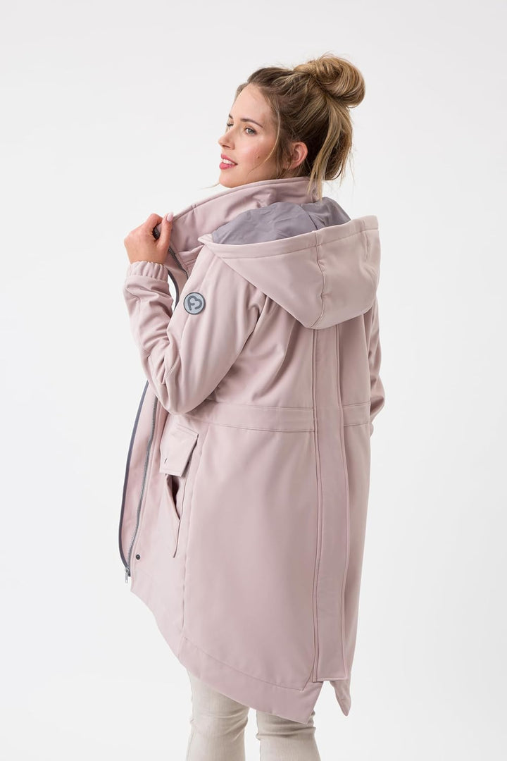 fun2bemum 5in1 PARKA Softshell Mantel,Coat,Umstandsjacke, FRONT/BACK Baby Tragejacke, Multifunktion