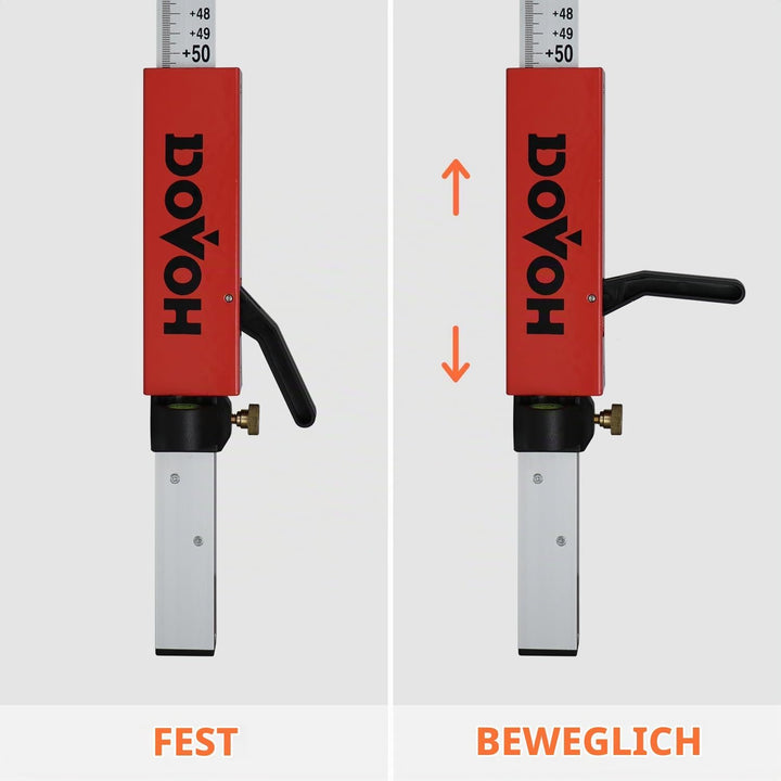 Teleskop Nivellierlatte, Laser-Grade-Stab mit Schnellverschlussschieber für Laserempfänger,7,9ft/2,4