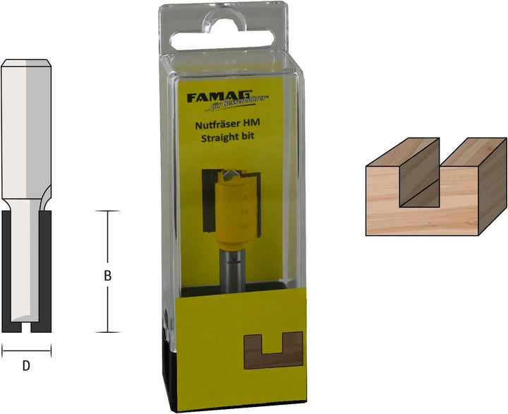 FAMAG Nutfräser HM 10x20x51mm, Schaft 8mm - 3107.810 10x20x51mm S=8mm, 10x20x51mm S=8mm