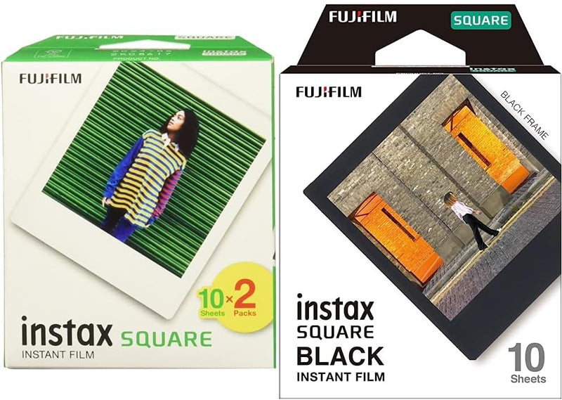 INSTAX Square WW2 Film, klar & INSTAX Square Frame WW1 Colorfilm, schwarz