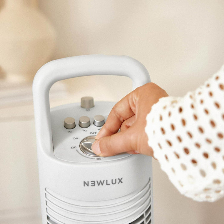 Newlux - Turmventilator ohne Flügel W80 (45W) 3 Geschwindigkeitsstufen, 70° Oszillation und Timer 12