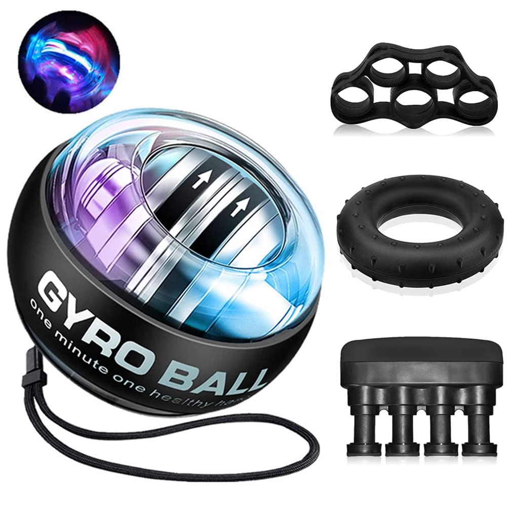 Handgelenkball, Gyroball, Handtrainer Fingertrainer, Griffkraft Trainer Trainingsset, Gyor Ball mit
