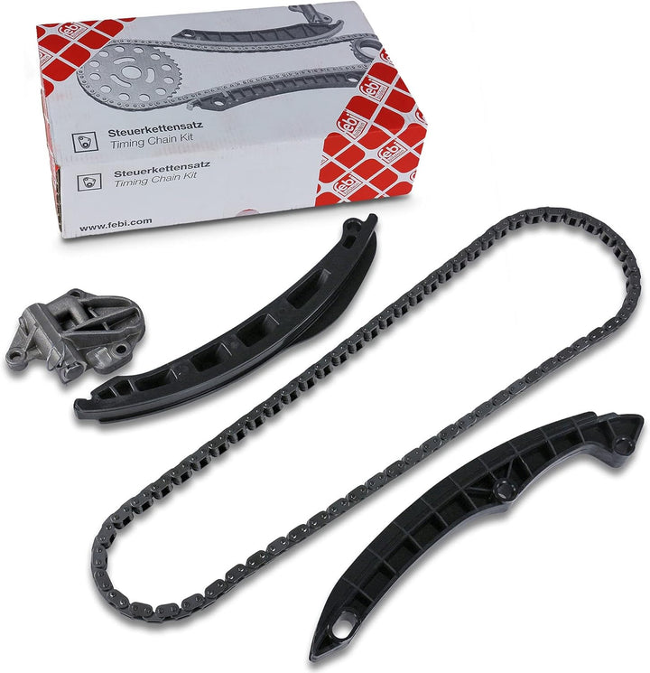 febi bilstein 102197 Steuerkettensatz für Nockenwelle, mit Gleitschienen und Kettenspanner , 1 Stück
