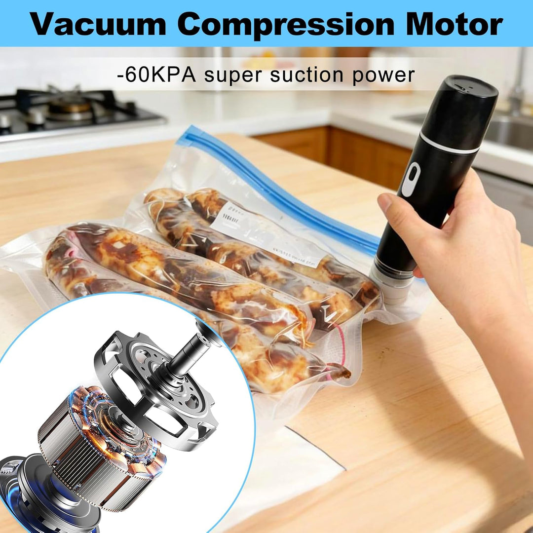 Tragbares Vakuumiergerät mit Wassertank, Mini Vacuum Sealer mit USB-Aufladung,Kompakt Wiederverwendb