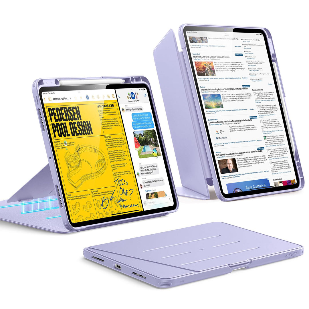 ESR für iPad Pro 13 Zoll Hülle (M5/M4) 2025/2024, Vertikaler Ständer, Multi-Winkel, Ultra-stabile Hü