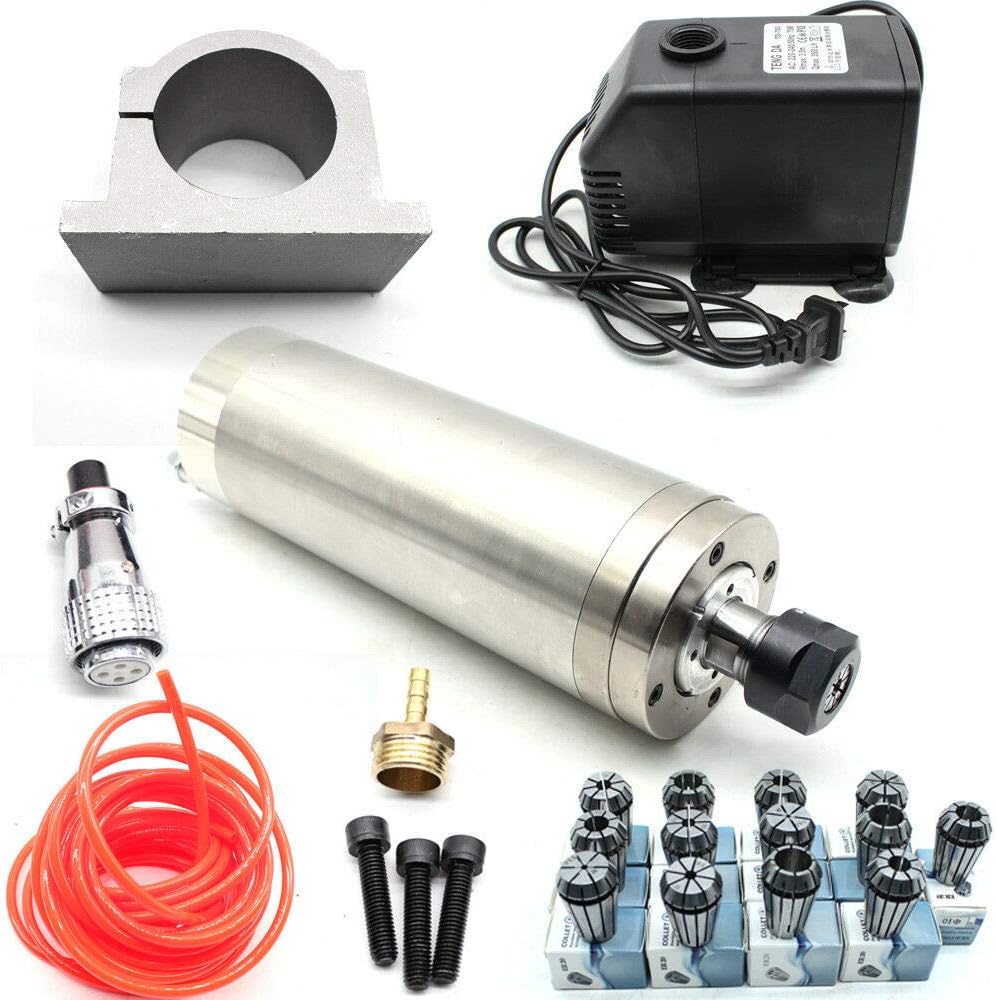 2.2KW Wasserkühlung Spindelmotor 24000RPM Fräsmotor+13 Stück ER20 Spannzangen Kit+Wasserpumpe+ Wasse