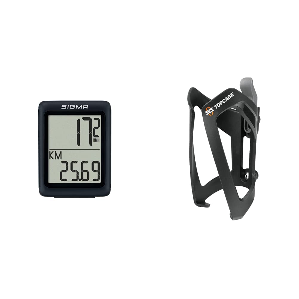 SIGMA SPORT Fahrradcomputer BC 5.0 WR - Einheitsgrösse Bundle mit Flaschenhalter 18 x 10 x 10 cm, Ei