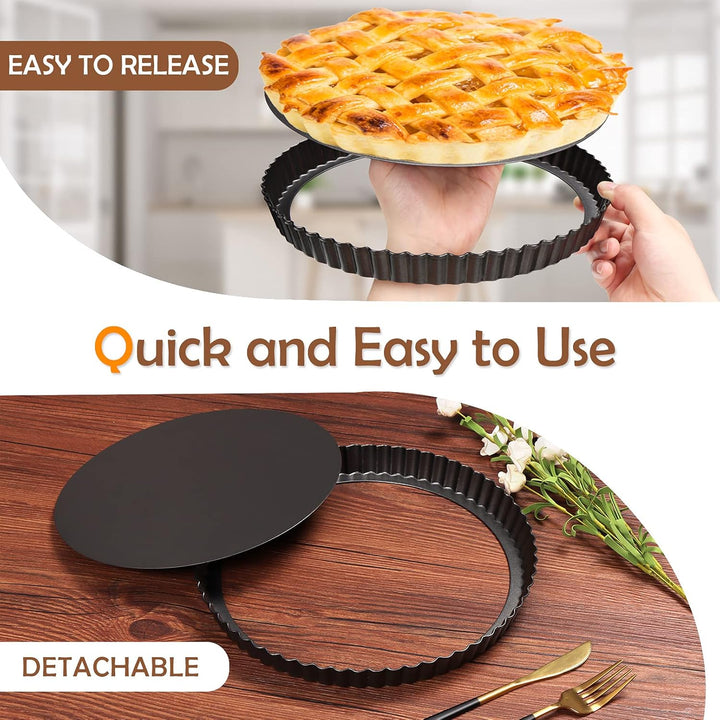 Sinnsally Quicheform,28cm Tarteform mit Hebeboden,Tarte Form Antihaftbeschichtete Quiche Tortenboden