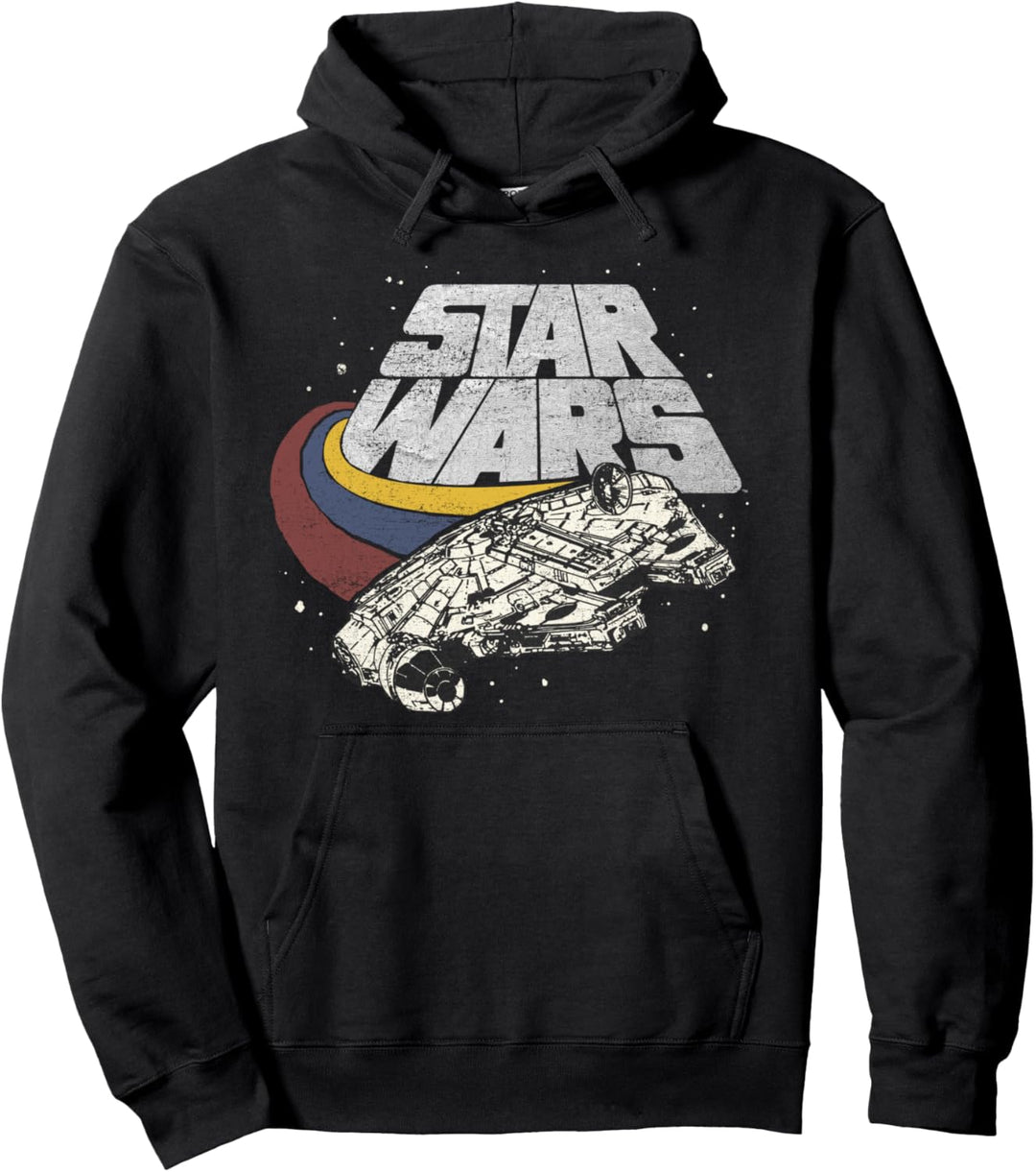 Star Wars Millennium Falcon Retro Swoop Stripes Logo Pullover Hoodie