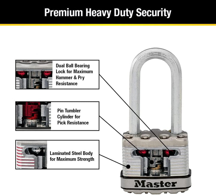 Master Lock M1XDLH Magnum Schwerlast-Vorhängeschloss mit Schlüssel, 1 Stück 1 Pack, 1 Pack