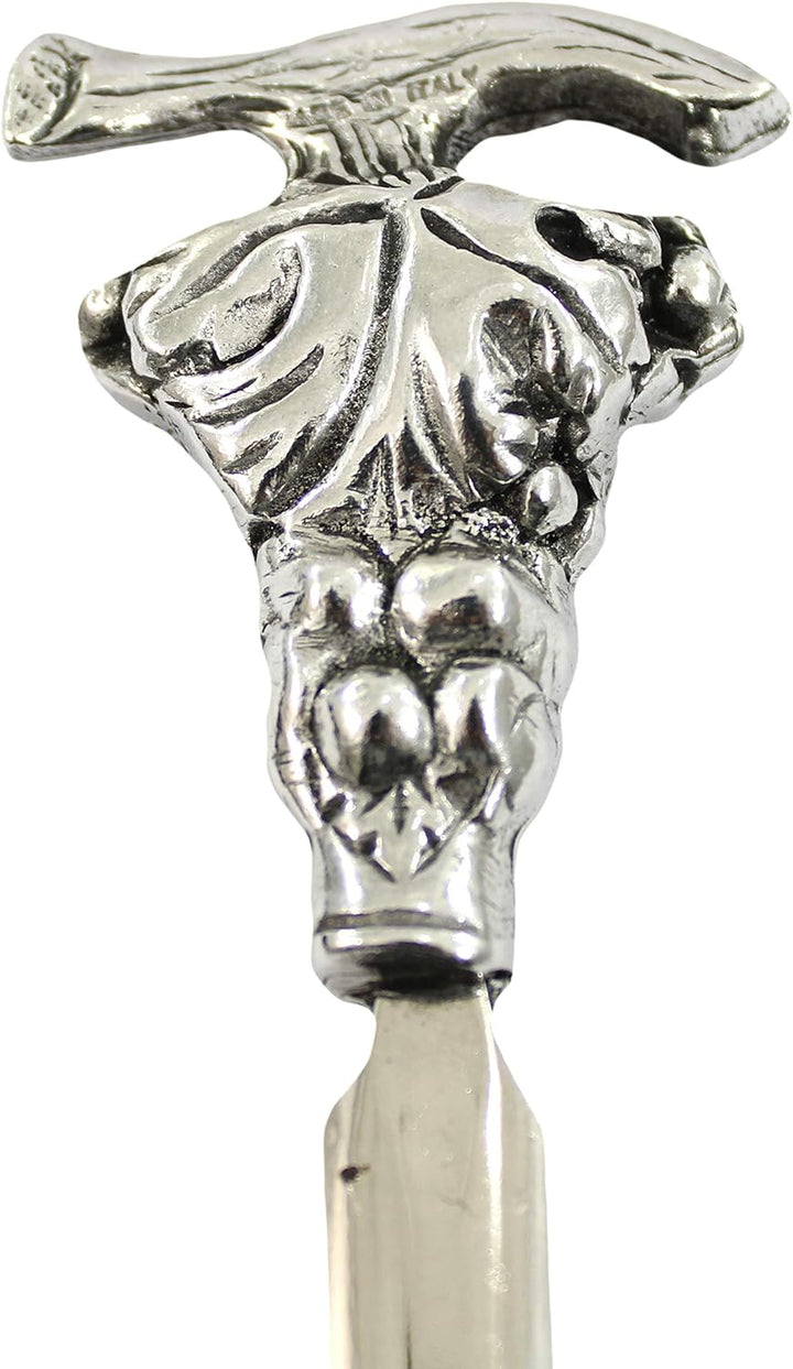 Cavagnini, Eleganter Brieföffner aus Edelstahl und Zinn, inklusive Geschenkbox. Uva, Uva