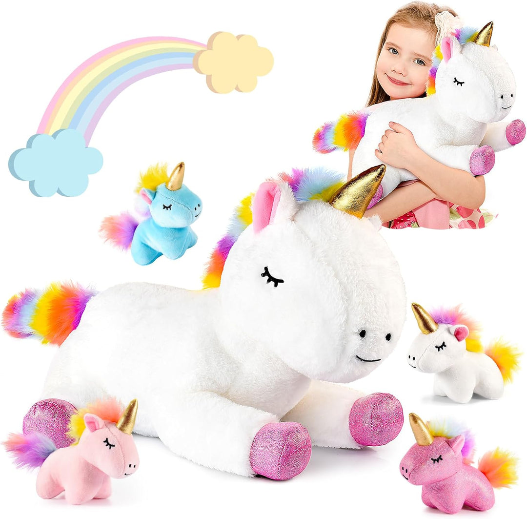 Adeokay Einhorn Kuscheltier Geschenk Mädchen 3-12 Jahre,Einhorn Spielzeug ab 3-8 Jahren Mädchen Gesc