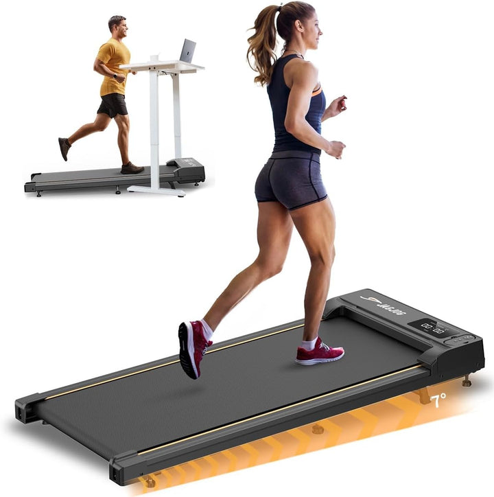 Laufband für Zuhause mit Neigung, Walking Pad mit 7° Steigung, 2.5 PS Laufband Steigung mit LED Anze