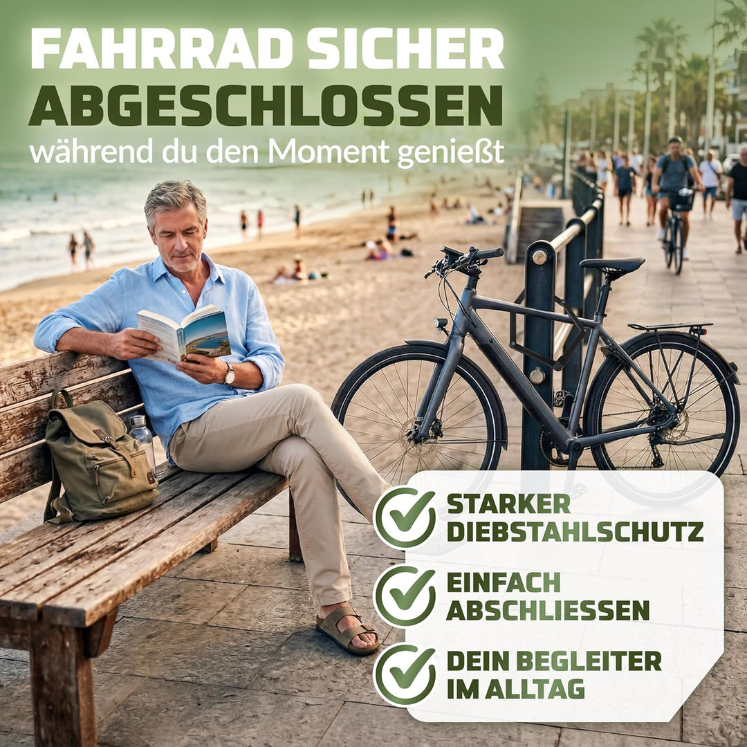 Fahrradschloss Faltschloss Testsieger 85 cm mit Halterung– robuste Bauweise, Fahrradschloss hohe Sic