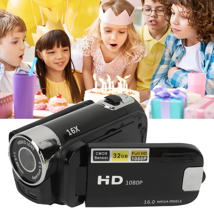 D90 1080P 16MP Digitalkamera 2,4 Zoll Schwenkbildschirm Camcorder 16X Zoom HD Videorecorder mit Füll