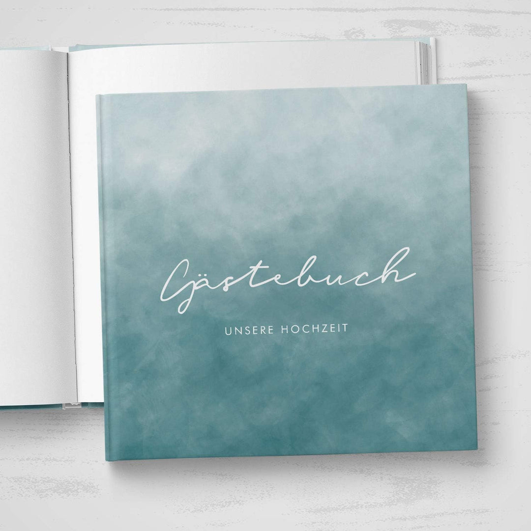 DeinWeddingshop Gästebuch zur Hochzeit, Hochzeitsgästebuch Fotobuch Hardcover - Watercolor Serie - q