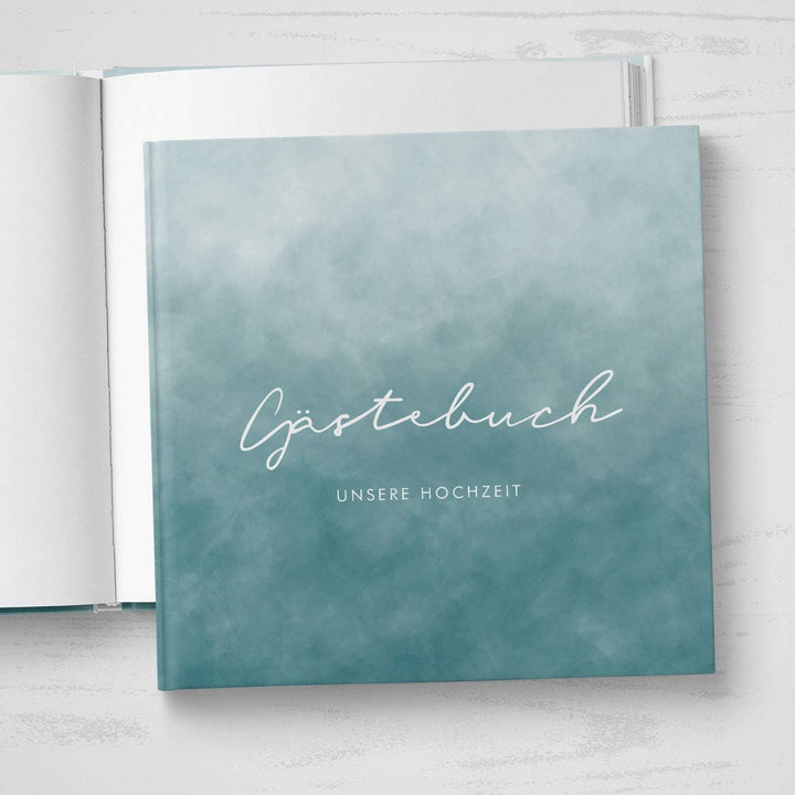 DeinWeddingshop Gästebuch zur Hochzeit, Hochzeitsgästebuch Fotobuch Hardcover - Watercolor Serie - q