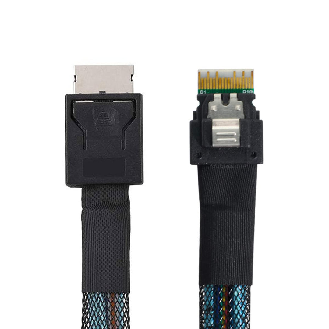 CY Slimline Kabel OcuLink PCIe PCI-Express SFF-8611 4i auf SFF-8654 SSD Datenaktivkabel 50cm Black 8