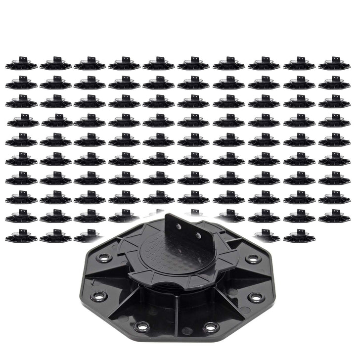 XPOtool Stelzlager Set 100tlg. 2700kg Traglast Höhenverstellbare Stellfüsse 18-25mm Terrassendielen