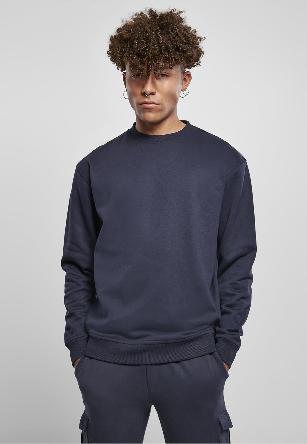 Urban Classics Herren Basic Pullover Crewneck Sweatshirt, verfügbar in 6 Farben, einfarbig, mit Rund