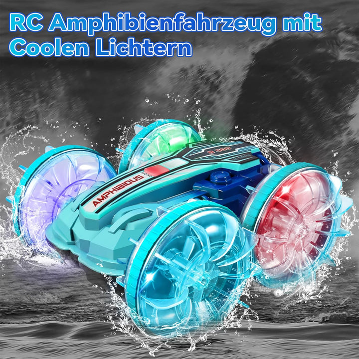 GLEEHAPY Amphibienfahrzeug Ferngesteuertes Auto ab 4 5 6 7 8 9 Jahre, Geschenk Junge RC Auto Fernges