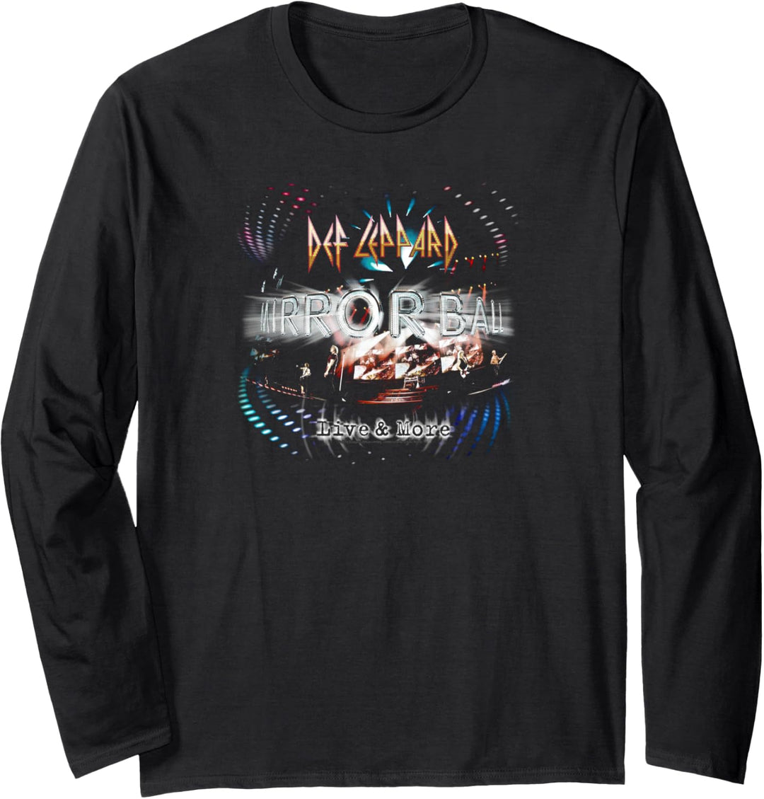Def Leppard - Spiegelkugel-Album im Vintage-Stil Langarmshirt
