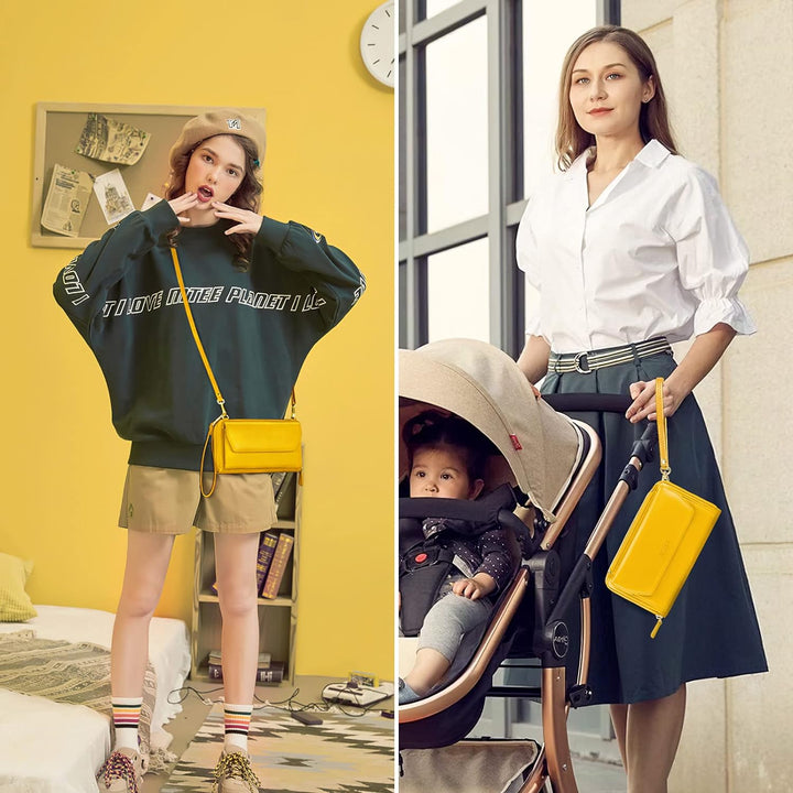 nuoku Geldbörse Damen mit RFID, Kleine Portemonnaie Damen mit Kreditkarten Etuis, Handytasche zum Um