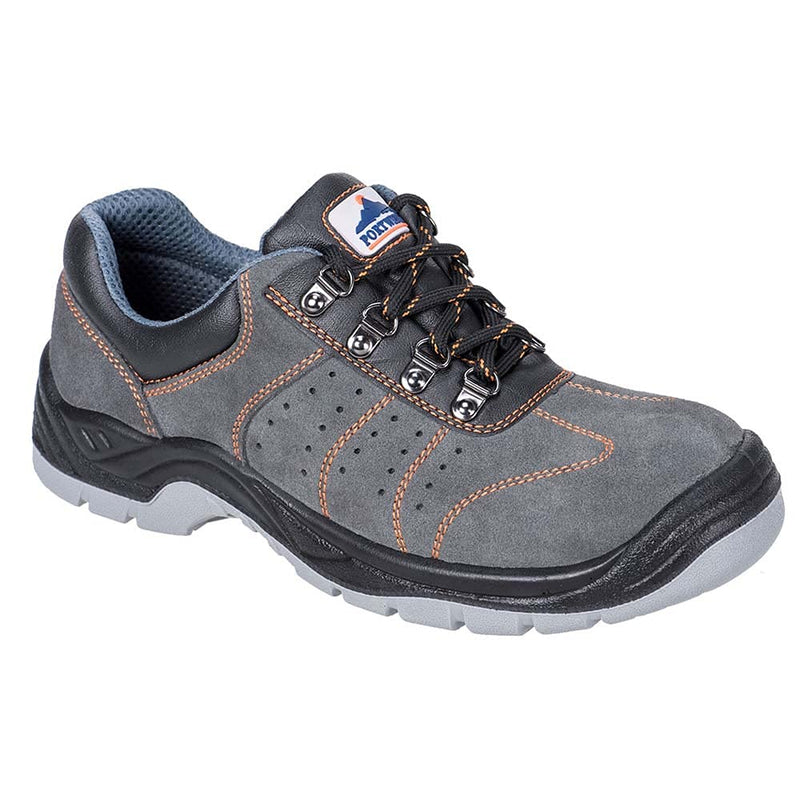 Portwest Steelite perforierter Trainer S1P, Grösse: 41, Farbe: Grau, FW02GRR41 Grau 41 EU, Grau 41 E