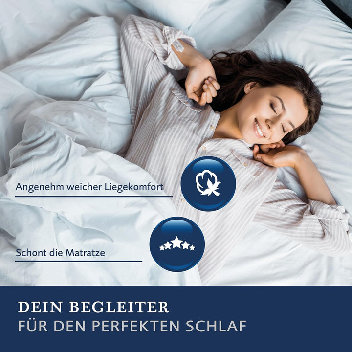billerbeck Topper COTTONELL - 90 x 190 cm – strapazierfähiger Matratzentopper - Matratzenschoner für