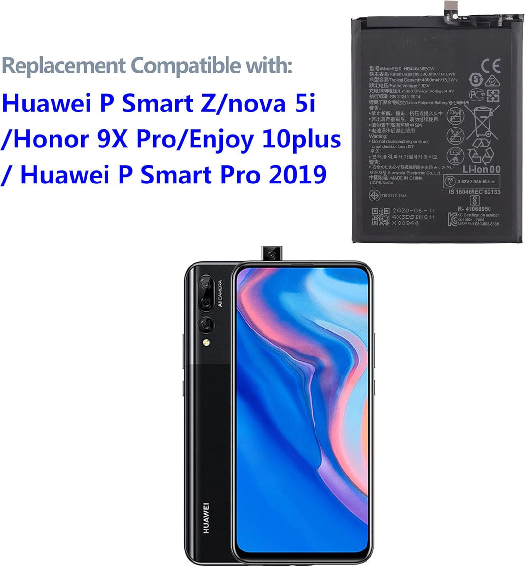 Akku HB446486ECW Kompatibel mit Huawei P Smart Z & nova 5i & Honor 9X Pro & Enjoy 10plus & Huawei P