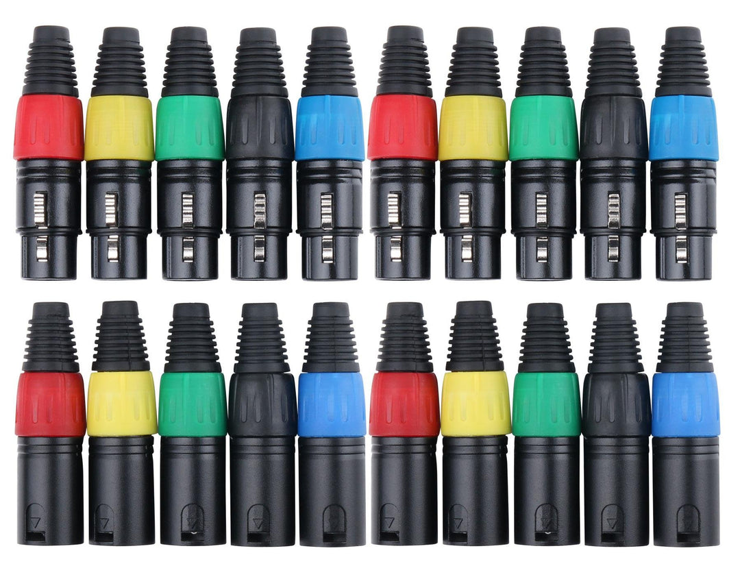 Pronomic Steckerset XLR-Male 10-Stück, XLR-Female 10-Stück (zur Kabelkonfektionierung, Montage, Hoch