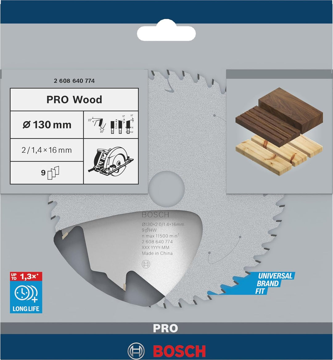 Bosch 1x PRO Wood Kreissägeblatt für Akku-Handkreissägen (für Weichholz, Hartholz, Ø mm, Professiona