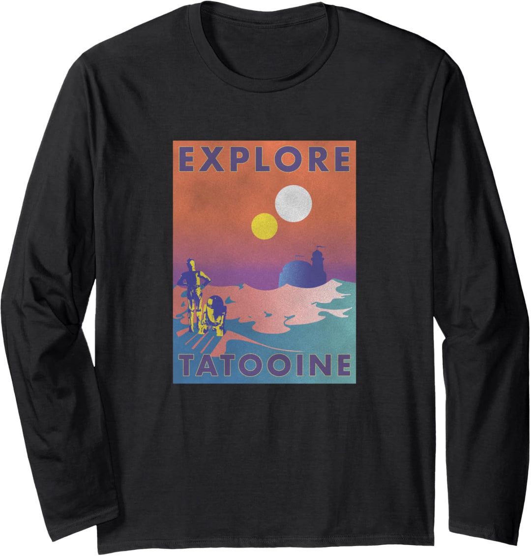 Star Wars R2-D2 & C-3PO Explore Tatooinne Poster Langarmshirt