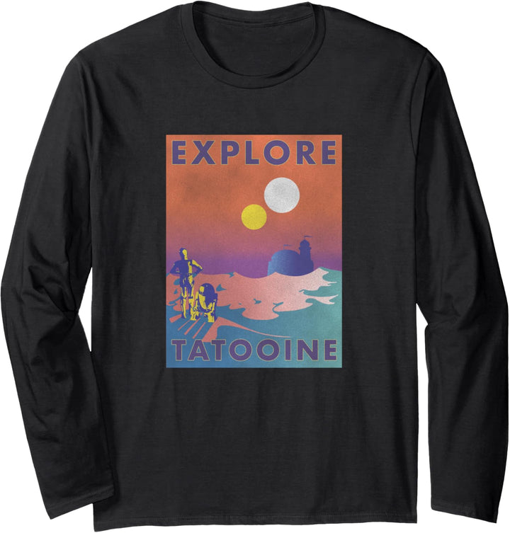Star Wars R2-D2 & C-3PO Explore Tatooinne Poster Langarmshirt