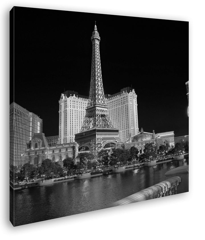 deyoli Miniatur Eiffelturm in Las Vegas Format: 70x70 Effekt: Schwarz&Weiss als Leinwandbild, Motiv